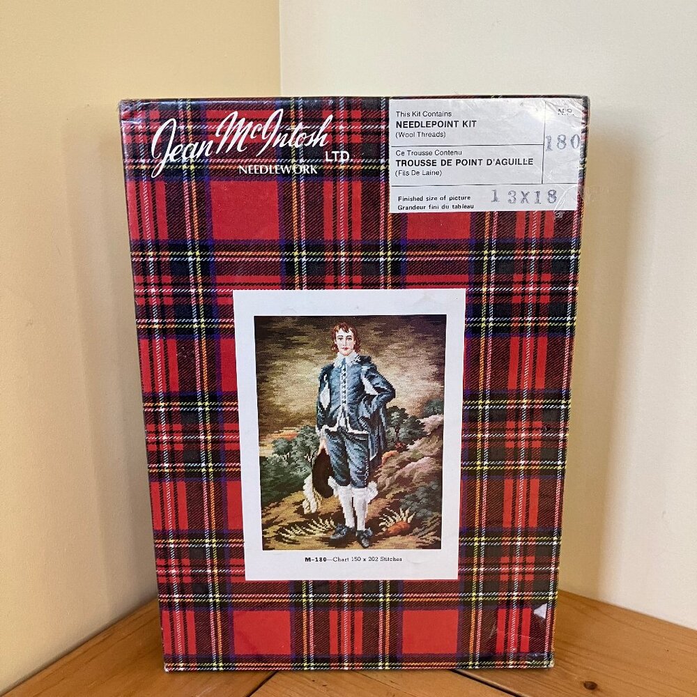Blue Boy Needlepoint Embroidery Kit Jean McIntosh #180 Vintage New/Sealed
